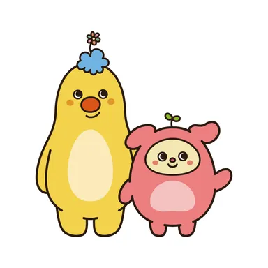 イメージキャラクターのここくんとくらちゃん3