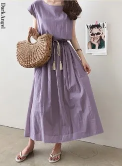 Dark Angel ウエストリボンリネンワンピース