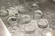 氷水でキンキンに冷やします