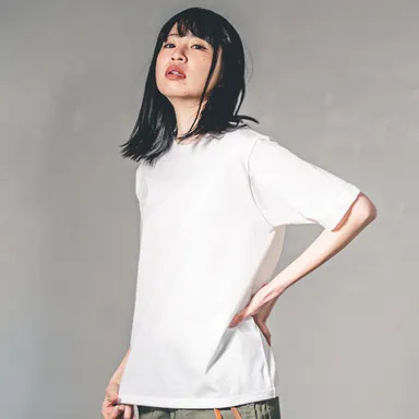 【接触冷感 ルーズフィットTシャツ】クールコットン 半袖｜クルーネック