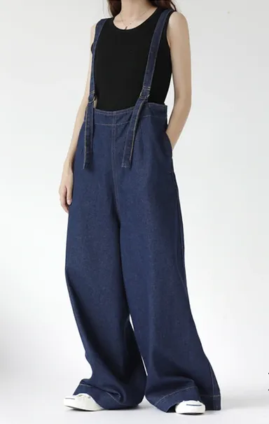 cocomomo／ワイドデニムサロペット