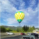 蓼科湖周辺での熱気球飛行