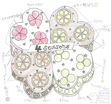4Seasonsカラフルケーキ　イラスト