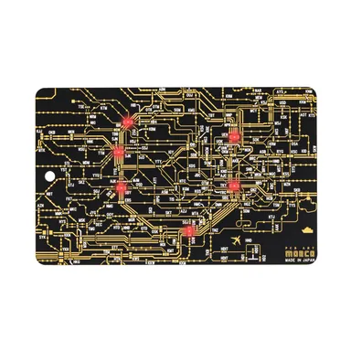 FLASH 東京回路線図 バッグタグ　黒　LED