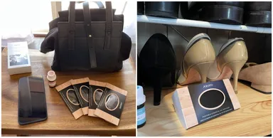 持ち運びできるコンパクトなサイズ。消臭効果があるため、靴箱の中でも使用可。