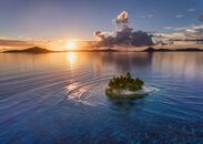 水の惑星_作中画像「ジープ島の夕日」