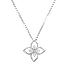「プリンセスフラワー」K18WG・ダイヤモンド ネックレス。￥220,000(税込)