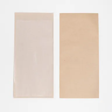 長形3号タイプ(左：グラシン紙側／右：クラフト紙側)