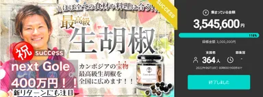 クラウドファンディング達成しました