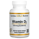 California Gold Nutrition, ビタミンD3, 魚ゼラチンソフトジェル360粒