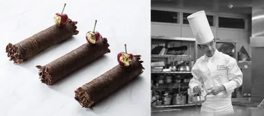 「帝国ホテル 東京 ホテルショップ　ガルガンチュワ」第14代東京料理長 杉本 雄氏「フォレノワール“Classique-Moderne”(クラシック モデルヌ)」プティガトー1,800円