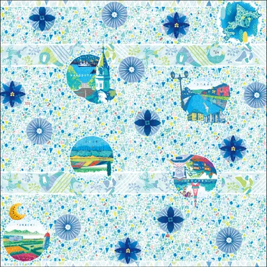 ガラスの街・小樽を描いた柳月特製ふろしき