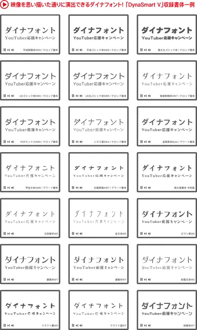「DynaSmart V」収録書体一例