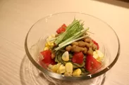 納豆と夏野菜の洋風chasoba