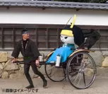 三成人力車に乗るいしだみつにゃん