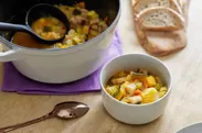 ショートパスタと夏野菜の食べるスープ