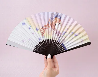 夏扇子　すみれ