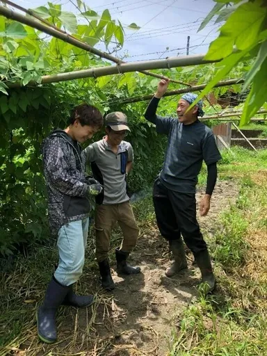 談笑する作業スタッフ