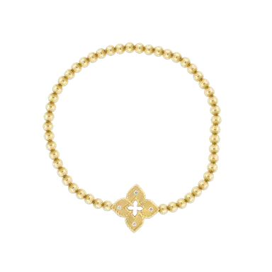 ＜プリンセスフラワー＞K18YG・ダイヤモンド・ストレッチバングル。￥418,000(税込)