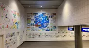 京阪Kids絵画展の展示の様子(大江橋駅)【2021年】