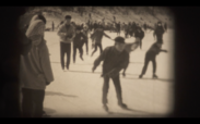 かつては厚い氷が張り、スケートリンクとして賑わった美鈴湖　1963(昭和38)年頃