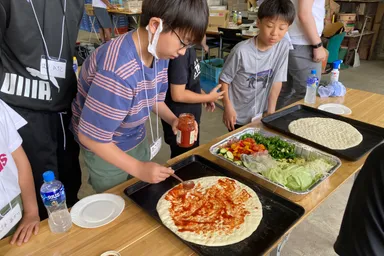 南幌やさいを使ったピザづくり