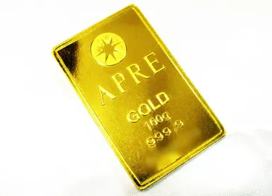 純金(999.9)100gバーへ小分け