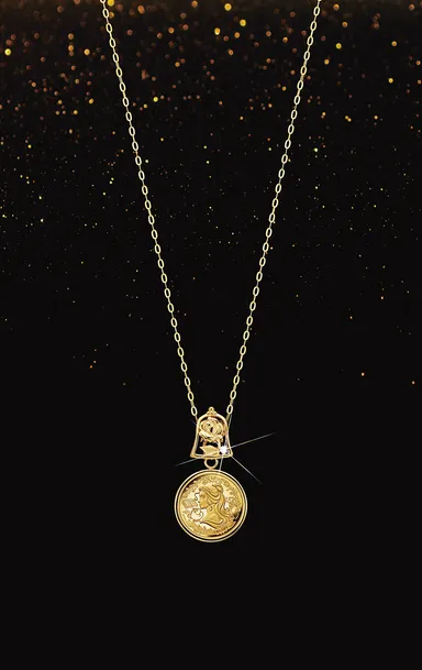 ディズニー美女と野獣コインペンダント全体黒背景