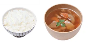 一汁ご膳アルファ米白飯と汁物
