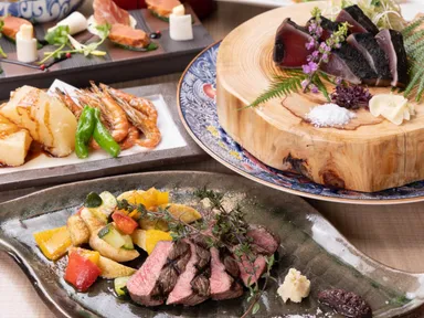 熟成肉と藁焼きが付いたコースは4,000円～