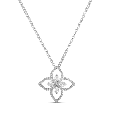 〈プリンセスフラワー・ドバイ〉K18WG・ダイヤモンド ネックレス(45cm) 税込220,000円