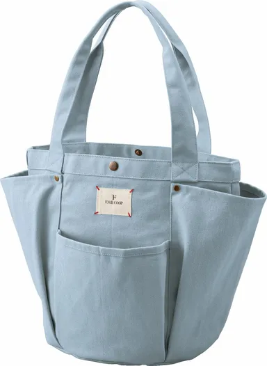 オーガニックコットンガーデニングバッグ　ブルー