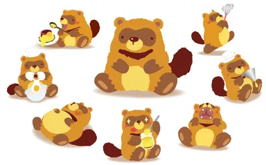 「町田由来の自然派プリン」のアンバサダーであるタヌキたち