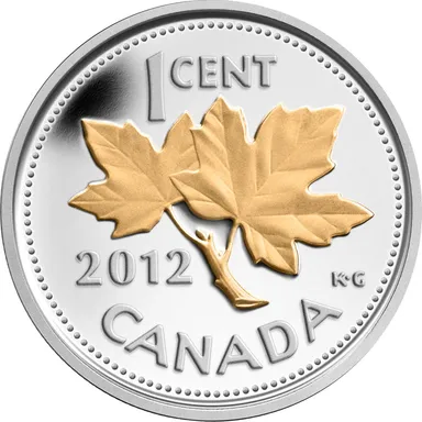 1セント銀貨　金メッキ付