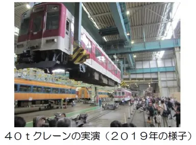 ４０ｔクレーンの実演（２０１９年の様子）