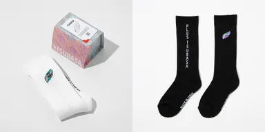 ＜ソックス (日本製)＞ BLACK, WHITE 各￥2,970