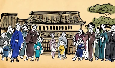 イラスト(江戸名古屋の賑い)