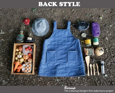 裏ボア×デニムAラインエプロン(3)