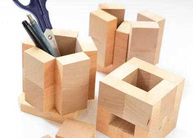 木工教室で作るペン立て