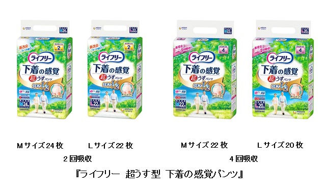 ライフリー 超うす型 下着の感覚パンツ』から2回吸収の新改良と4回吸収を新発売｜ユニ・チャーム株式会社のプレスリリース