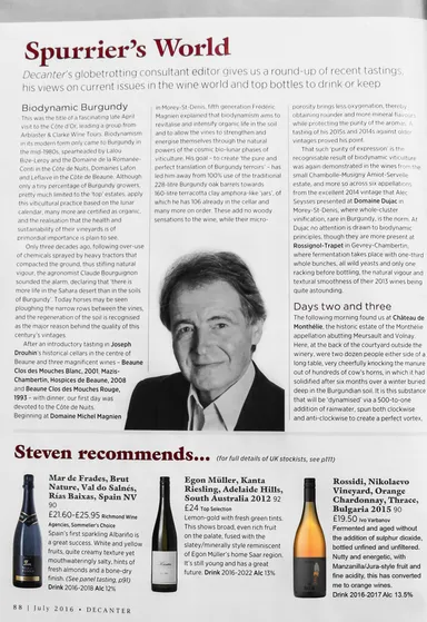 アカデミー・デュ・ヴァン創設者 スティーブン・スパリュア絶賛