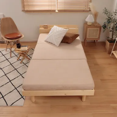 丸いフォルムの5層構造三つ折りマットレス