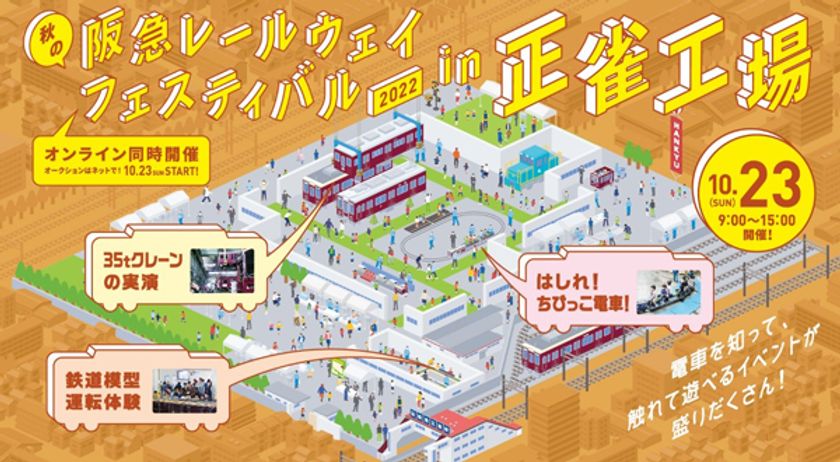 3年ぶりとなる正雀工場での鉄道イベント
「秋の阪急レールウェイフェスティバル2022」を
10月23日に開催！
～同日10時にスタートするオンラインでのイベントも
お楽しみください～
