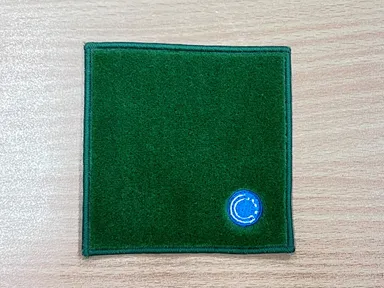 端切れを使った5000系座席シートコースター　イメージ