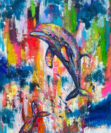 桶田仁美：子供部屋にもあう明るいアクリル画