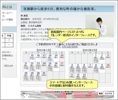 カレンダー形式による表示