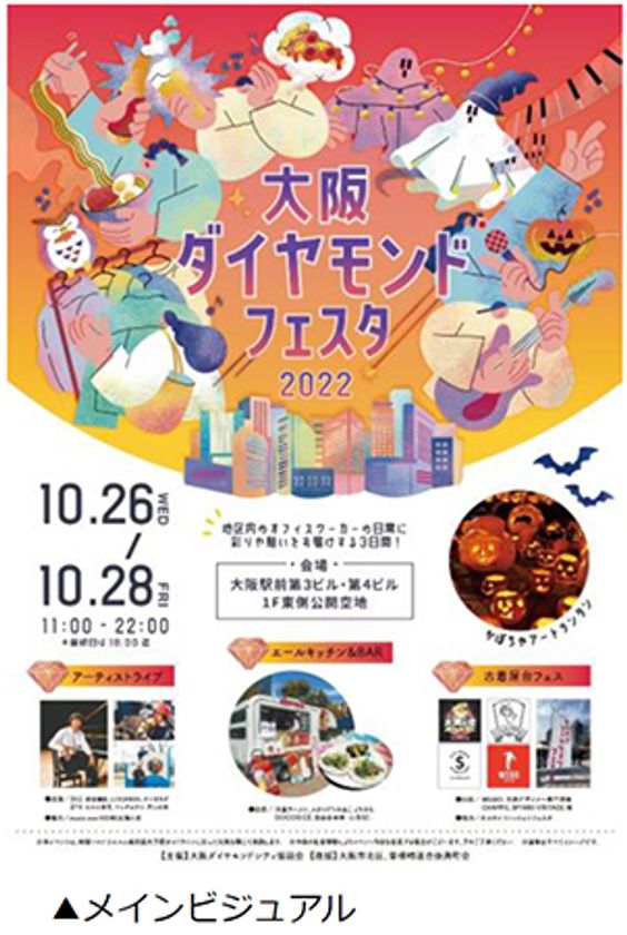 10月26日(水)～10月28日(金) 
「大阪ダイヤモンドフェスタ2022」開催
～「都会のオアシス」をテーマに、
地区の日常に彩りや憩いを提供します～