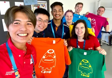 対戦選手との交流の様子