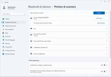2.Windows11でのプリンター追加画面