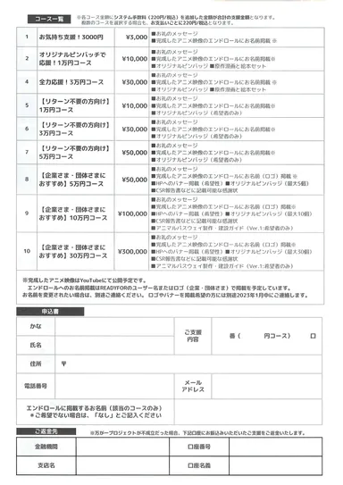 アニマルパスウェイ啓発アニメ制作支援のお願い(リターン)